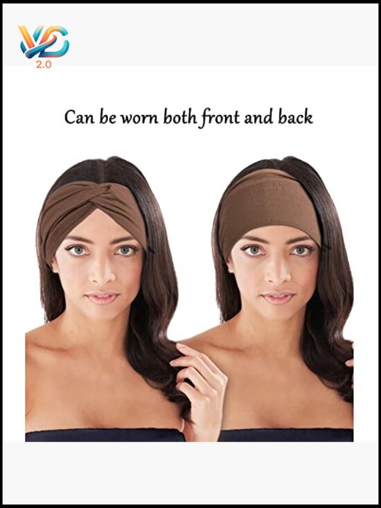 Wide Knotted Turban Headwrap Stretchy Non-Slip Fitness Yoga Hairband 10 Pk main image 5